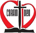 A logo featuring a red heart encircling a cross on an open book, with the words